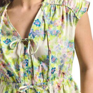 Derek Lam 10 Crosby Women's Caroline Double Tie Top XS Euphorbia Multicolor NWT